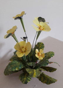Chrissy F, Primroses, sculpture, recycled drinks cans & acrylic.jpg